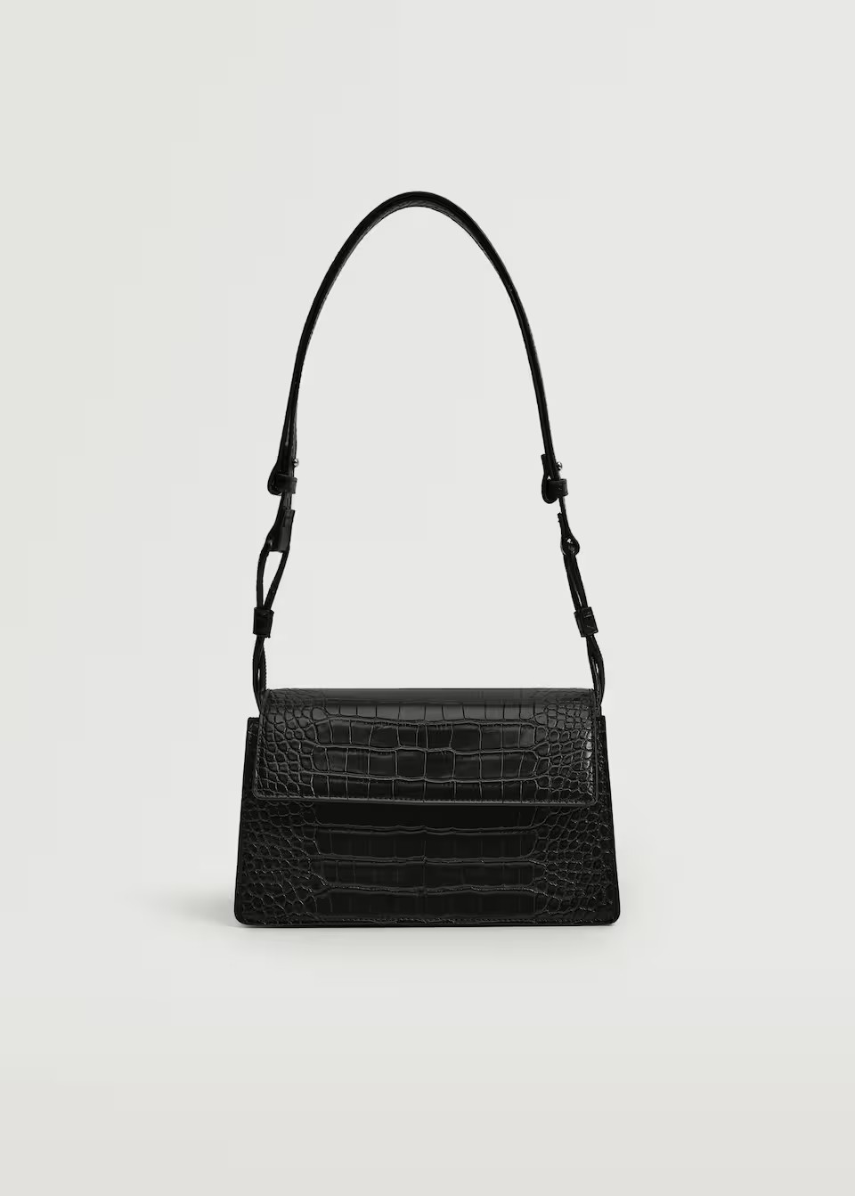 Croc-effect flap bag | MANGO (US)