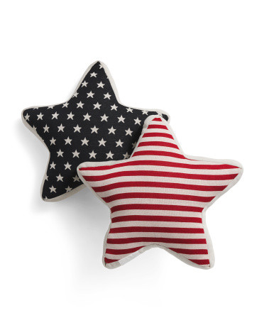 18x18f 2pk Star Shaped Stars And Stripes Pillows | TJ Maxx