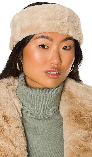 Eleni Faux Fur Headband in Latte | Revolve Clothing (Global)