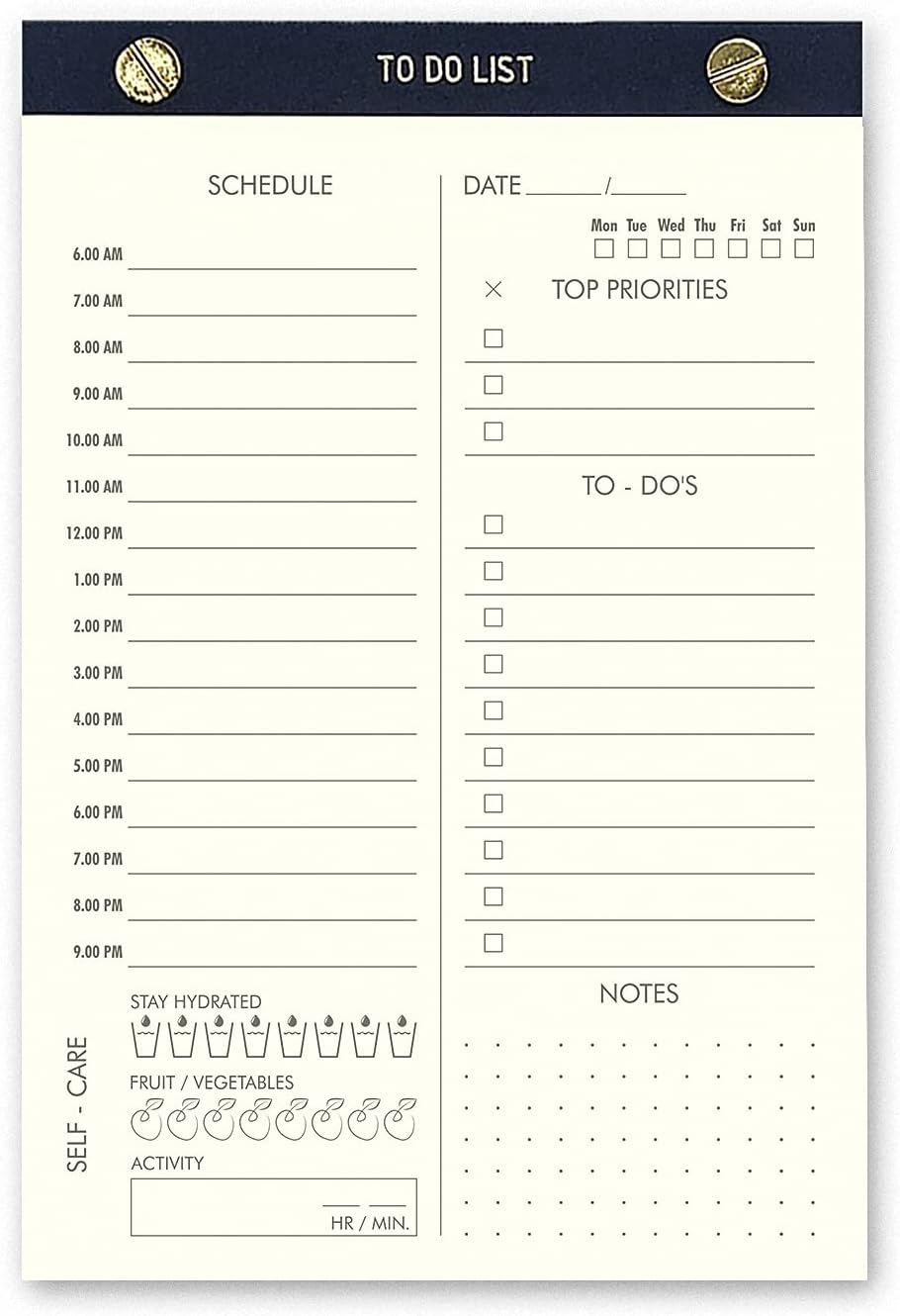 Premium To Do List Notepad - 80 Pages Tear-Off Daily Planner Undated 5.5x8.5" Planning Sheets, Da... | Amazon (US)