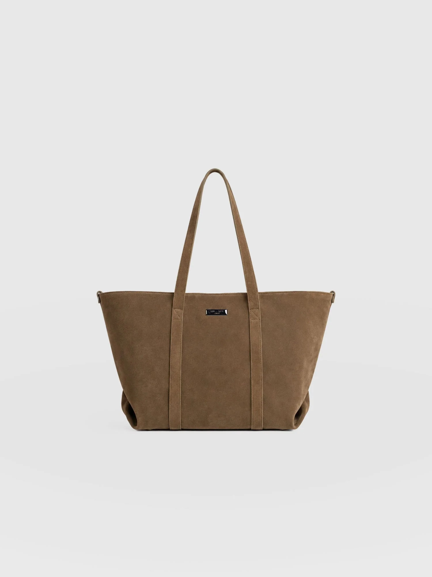 Kara Shopper Bag - Khaki Suede | Saint + Sofia