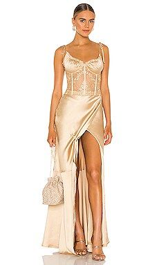 V. Chapman Calla Lily Gown in Warm Sand from Revolve.com | Revolve Clothing (Global)