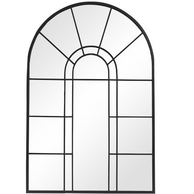 PexFix 28 in. W x 41 in. H Arched Metal Frame Wall Mirror in Black | Target
