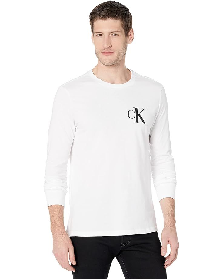 Calvin Klein Long Sleeve Monogram Crew Neck Tee | Zappos