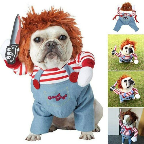 Funny Chucky Doll Dog Halloween Costume Pet Cosplay Knife Doll Fancy Party  | eBay | eBay US