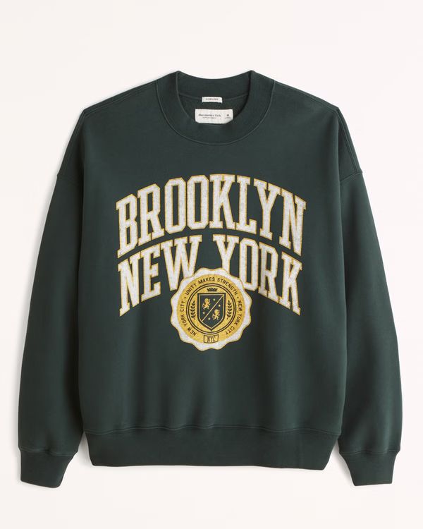 Men's New York Graphic Crew Sweatshirt | Men's Tops | Abercrombie.com | Abercrombie & Fitch (US)