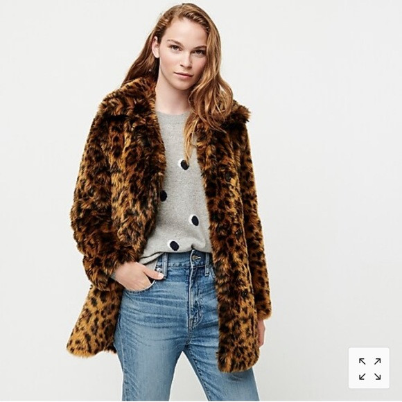 J.Crew Leopard Faux Fur Coat | Poshmark