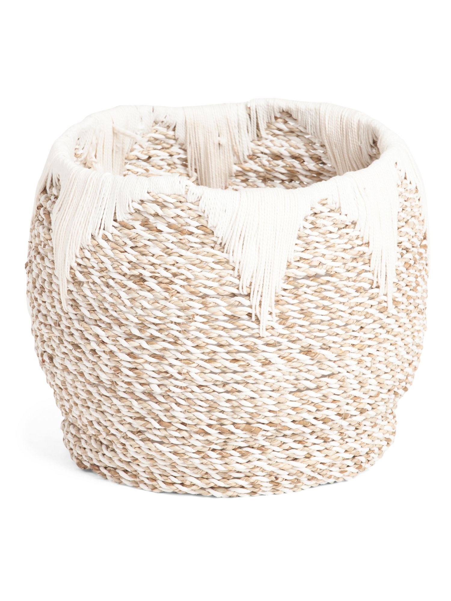 Medium Seagrass Basket With Arrow Accent | TJ Maxx