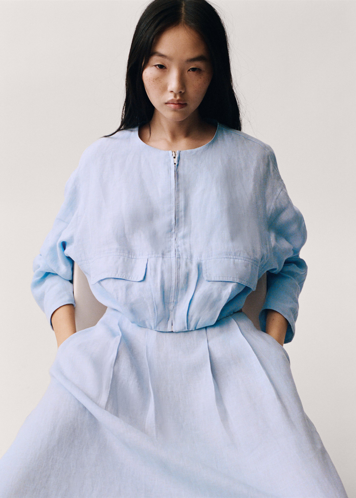 Linent skirt with pleat detail - Women | MANGO United Kingdom | MANGO (UK)