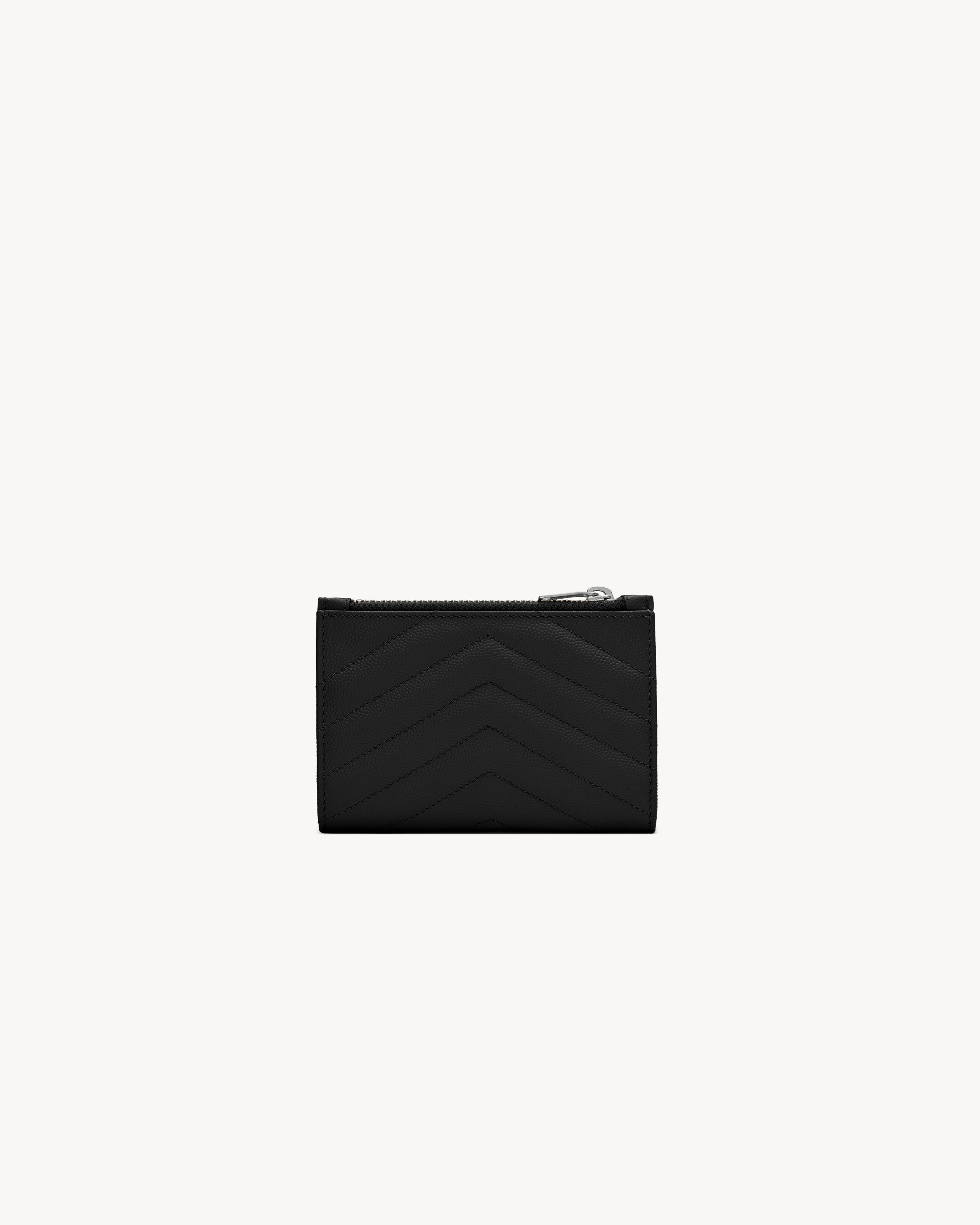 CASSANDRE MATELASSÉ Fragments bi-fold wallet in grain de poudre leather | Saint Laurent Inc. (Global)