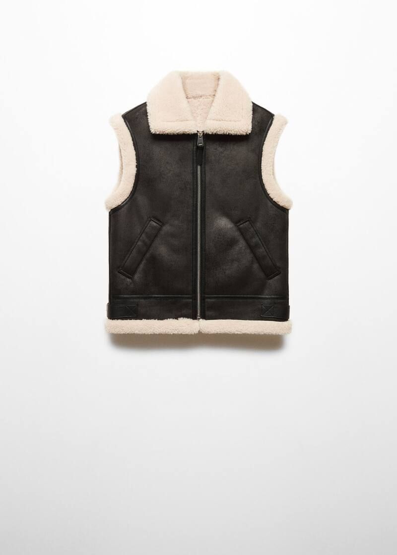 Double-face leather-effect vest -  Women | Mango USA | MANGO (US)