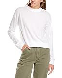 Vince Women's Drop Shoulder Pullover, Optic White, Small | Amazon (US)