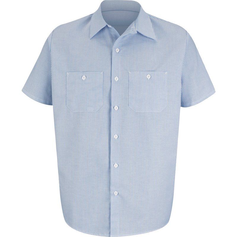Red Kap Men's Industrial Stripe Long Sleeve Work Shirt Blue/White, X-Large - Men's Longsleeve Work S | Academy Sports + Outdoors