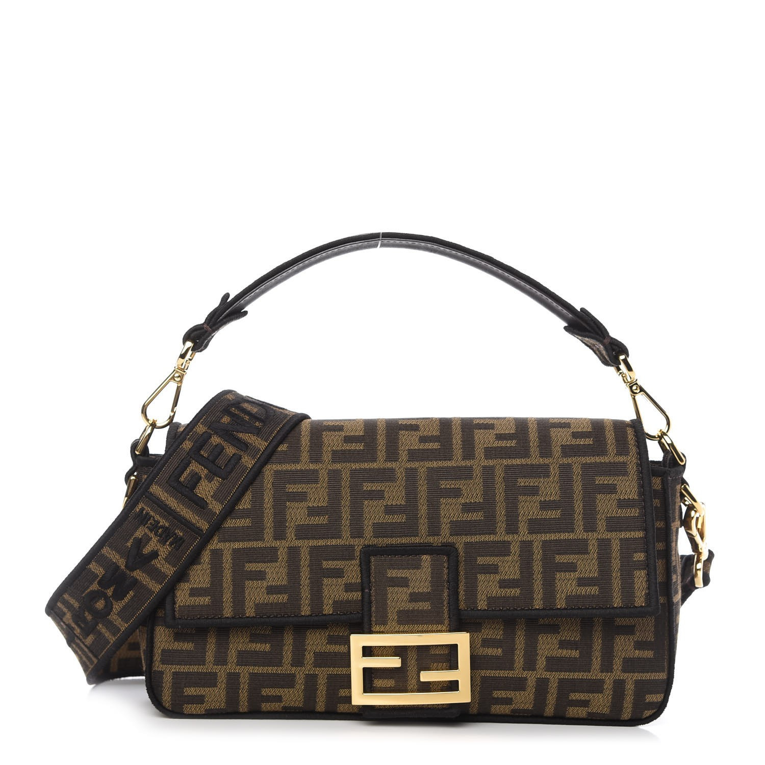 FENDI

Fabric Jacquard FF 1974 Medium Baguette Tobacco Marrone Black | Fashionphile