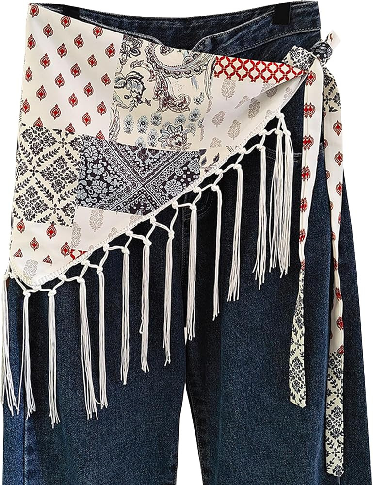 Long Skinny Scarf Belt for Women - Triangle Waist Sash Tie for Dresses, Fashion Accessory | Amazon (US)