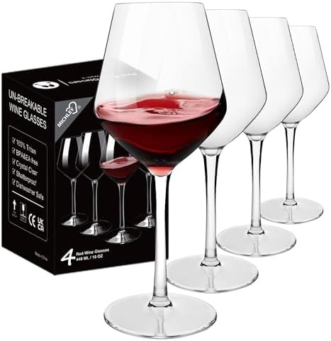 MICHLEY Unbreakable Stemmed Wine Glass 100% Tritan Plastic Dishwasher available Glassware 15 oz, ... | Amazon (US)