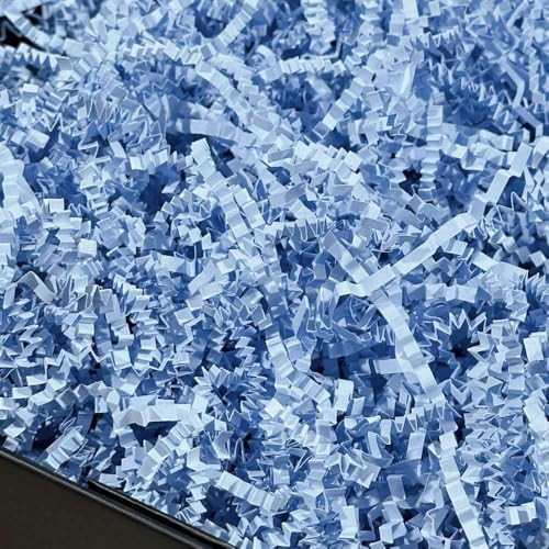 PLINJOY 4 OZ Light Blue Crinkle Cut Paper Shred Filler for Gift Basket Shredded Confetti Paper Bo... | Amazon (US)