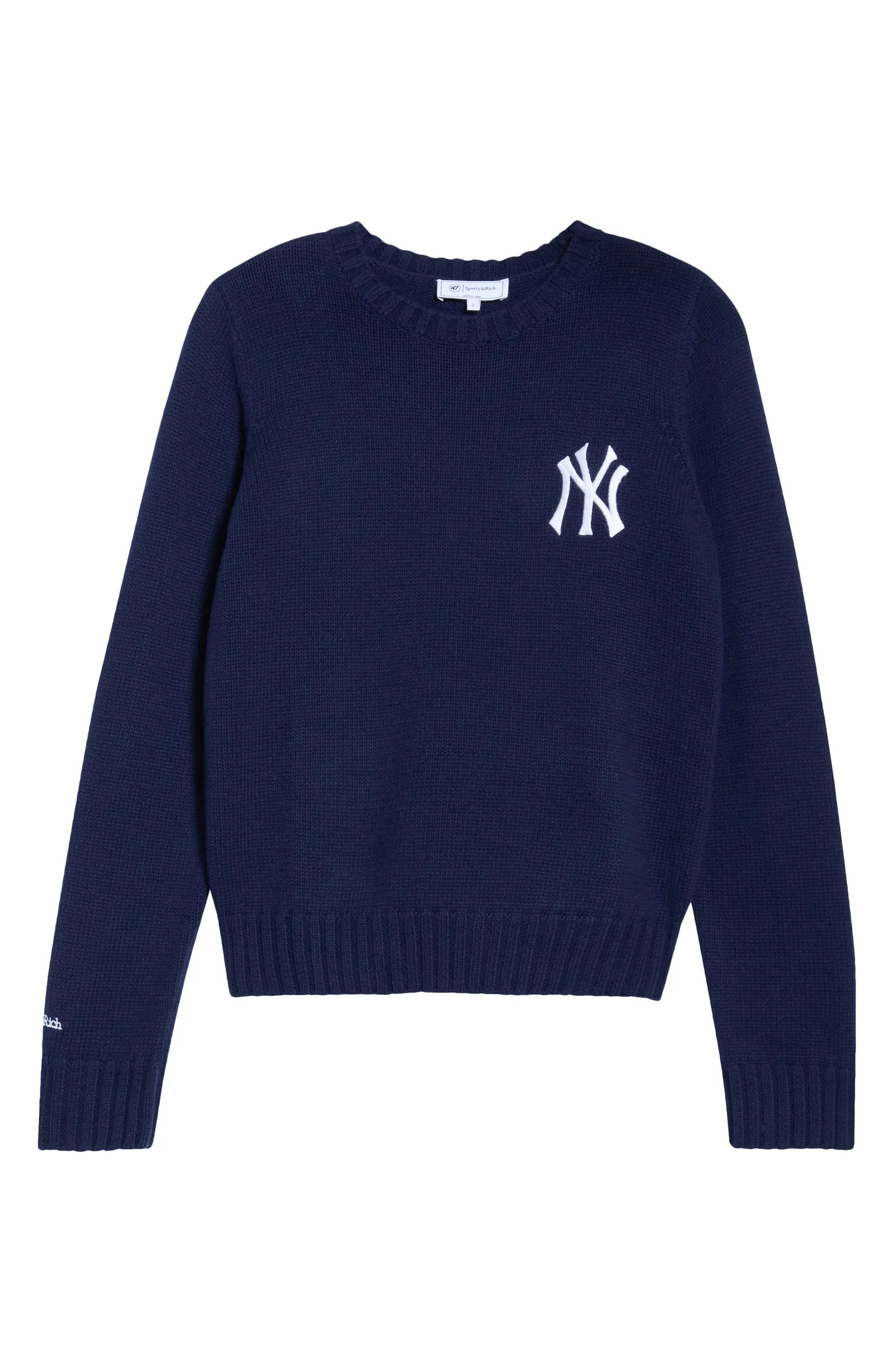 Sporty & Rich Heritage Yankees Serif Crewneck Sweater | Nordstrom | Nordstrom