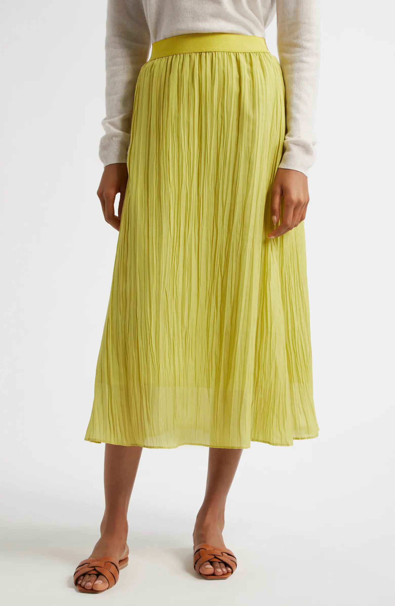 MARGARET O'LEARY Winona Crinkle Pleat Skirt | Nordstrom | Nordstrom