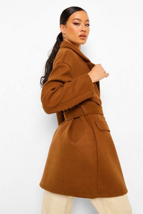 Belted Wool Look Blazer | Boohoo.com (US & CA)