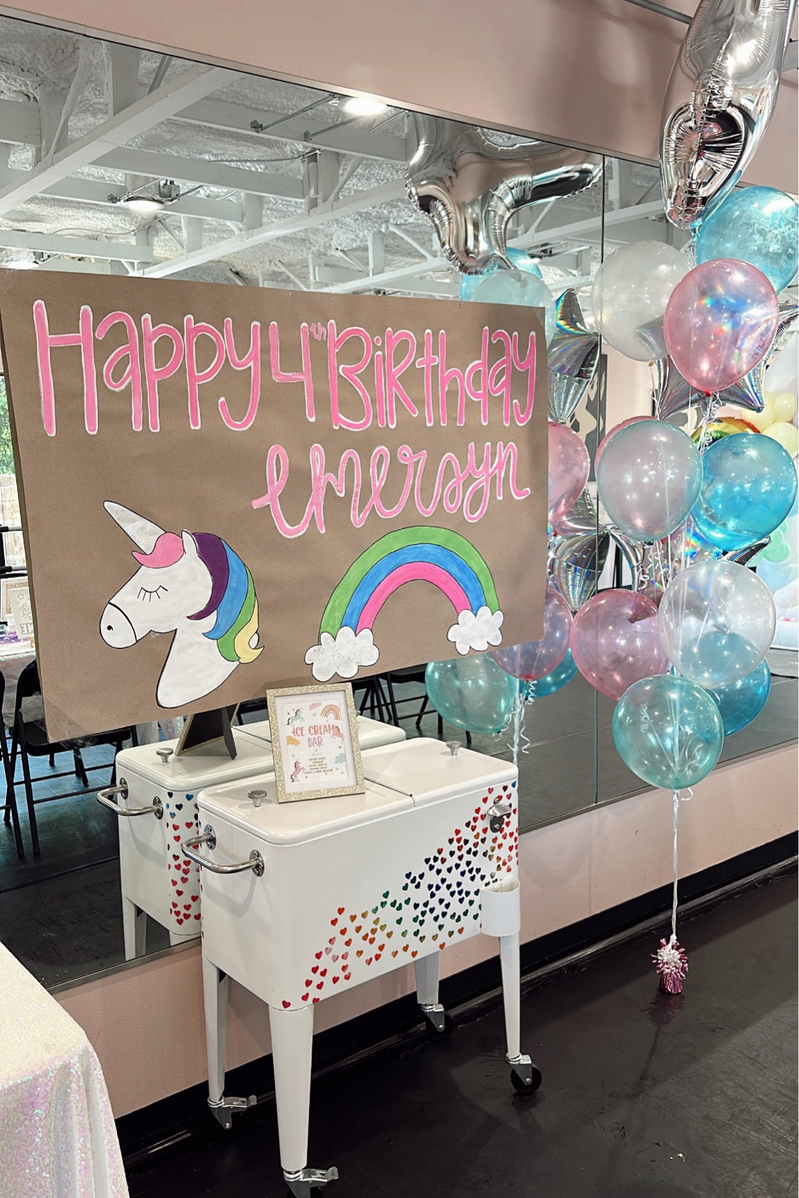we did a ice cream bar & of course we had to stay on theme & have unicorn sparkle ice cream! we severed it in waffle bowls! 


i painted this unicorn painted banner!  linked the materials i used, but i also linked a similar banner on etsy! 


for brushes, i used the wet n wild makeup brushes from the dollar tree to paint with! 

#LTKFindsUnder50 #LTKKids #LTKParties