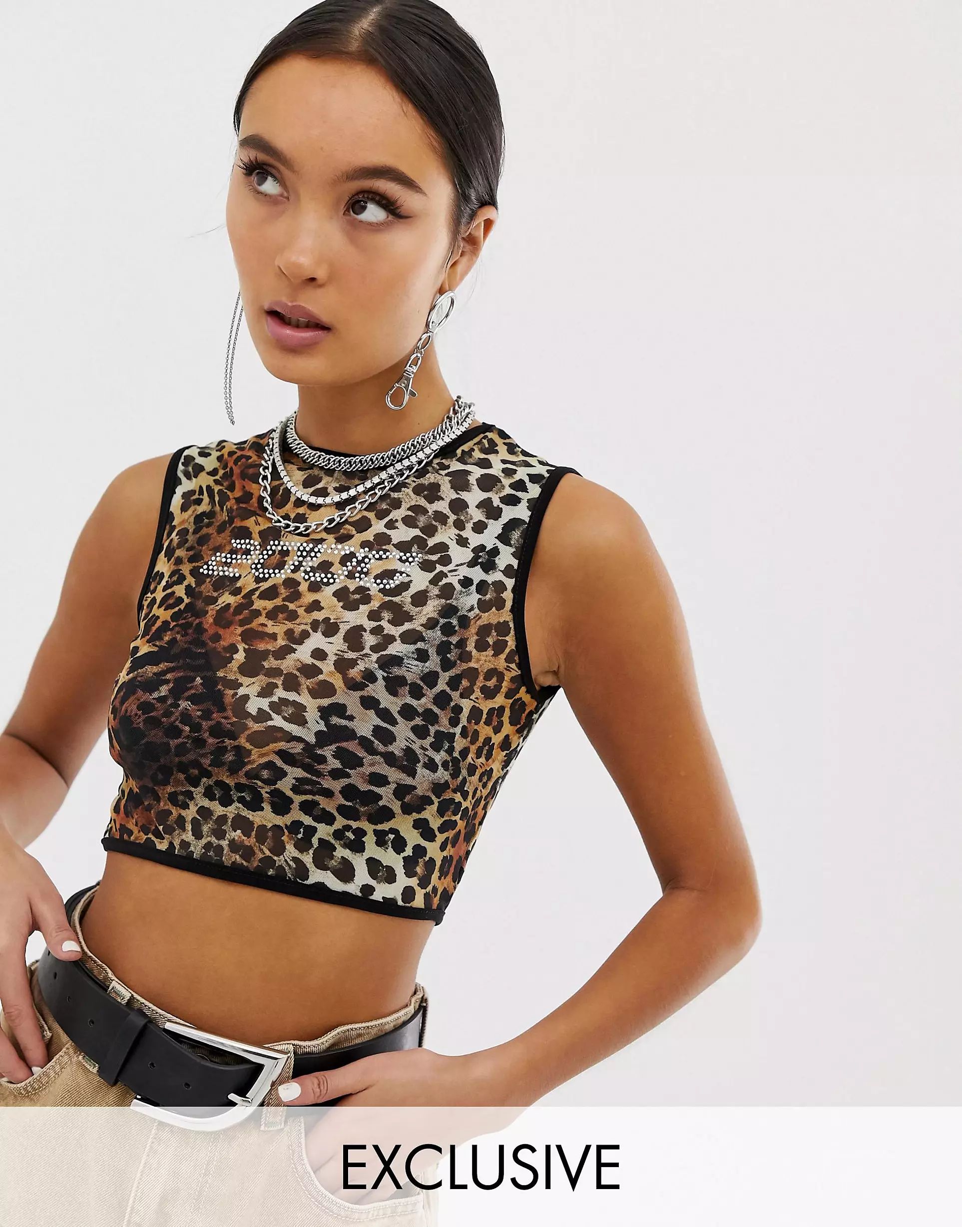 COLLUSION cropped tank top in leopard print | ASOS (Global)