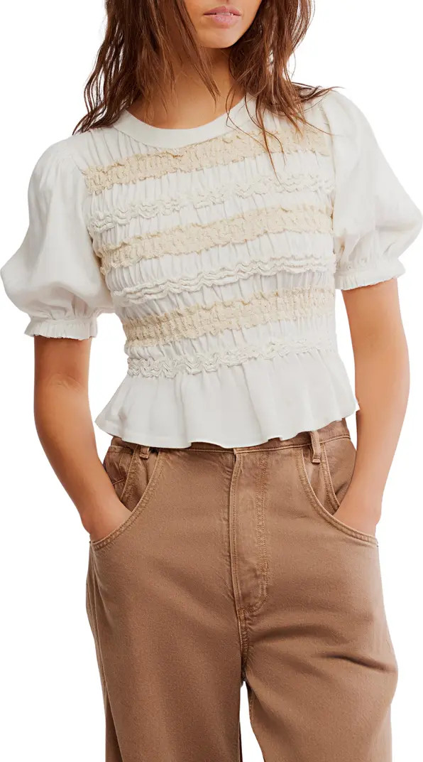 Maxey Lace Trim Cotton Top | Nordstrom
