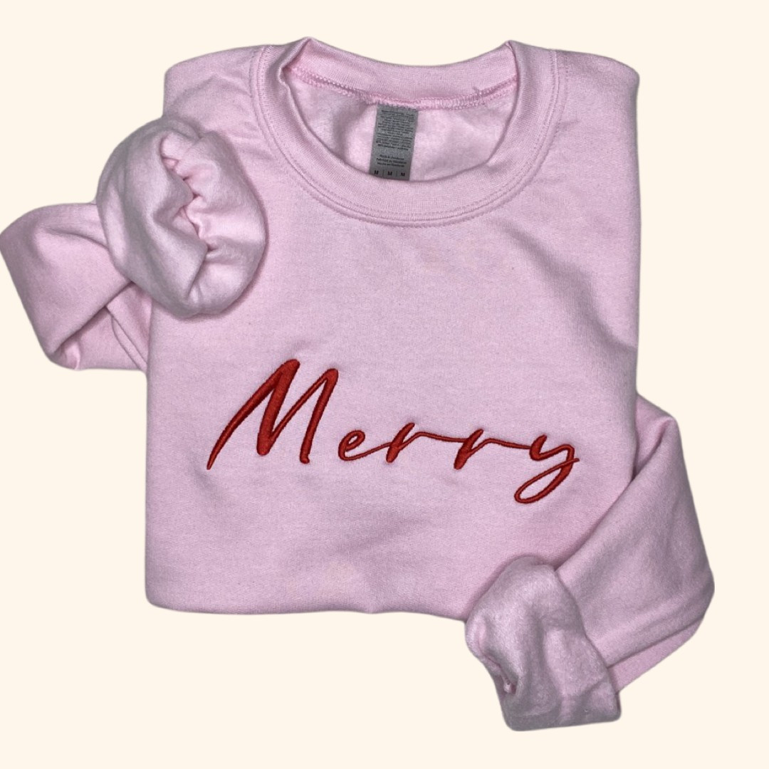 Merry Embroidered Sweatshirt | Sassy Queen