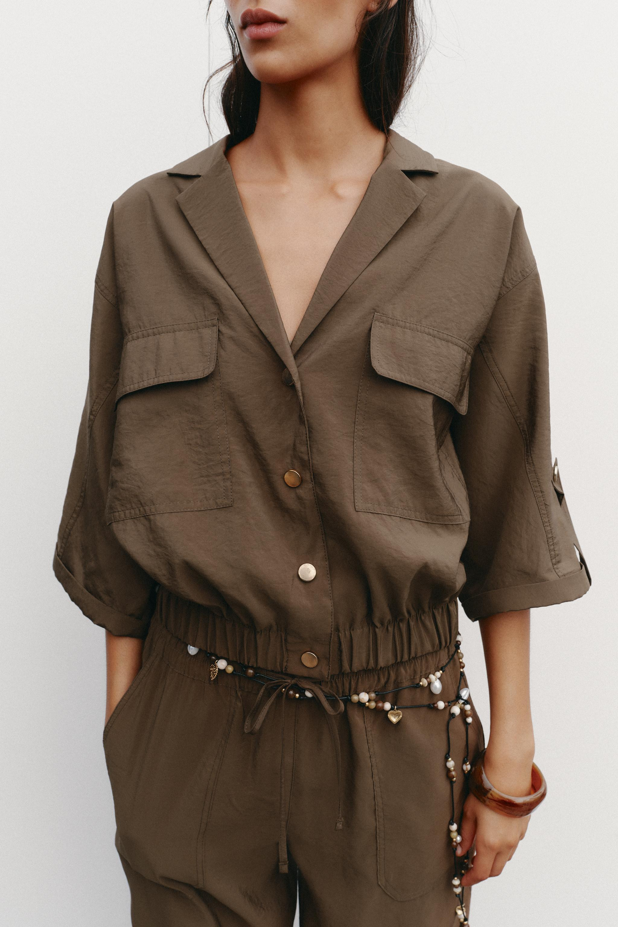 SHORT SLEEVE SAFARI SHIRT | Zara US