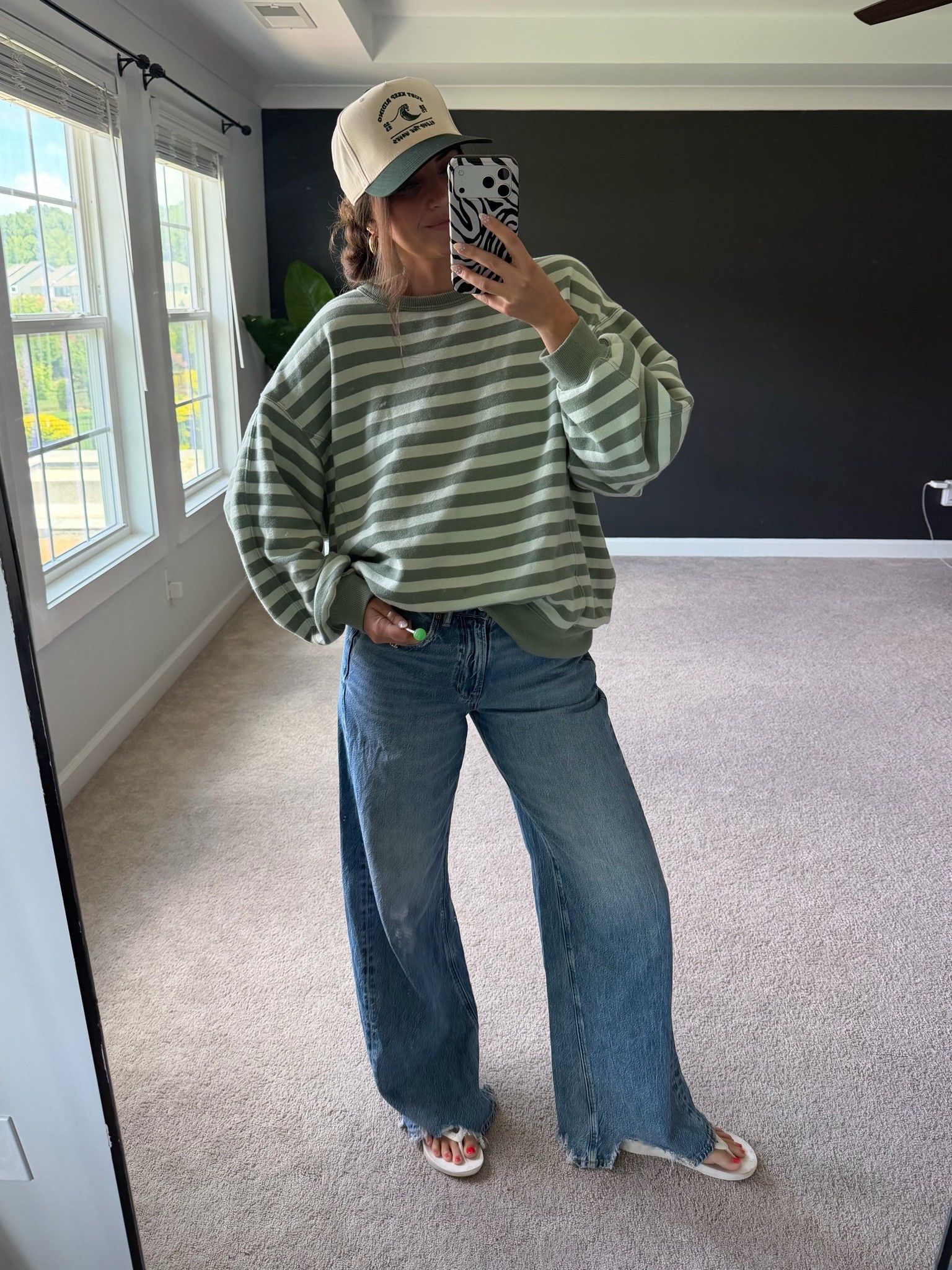 5’9” wearing size medium striped sweatshirt and 8 long pants hat from along the waves co

#LTKootd #LTKTall