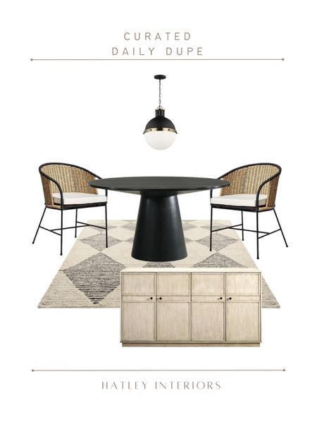 how i’d style today’s daily dupe! 

designer for less, look for less, crate and barrel dupe, black round pedestal dining table, dining room inspo, dining room decor, dining room moodboard, rattan dining chair, woven dining chair, globe pendant light, mcgee & co dupe, dining room lighting, dining room buffet table, dining room storage 

#LTKhome #LTKFind #LTKsalealert