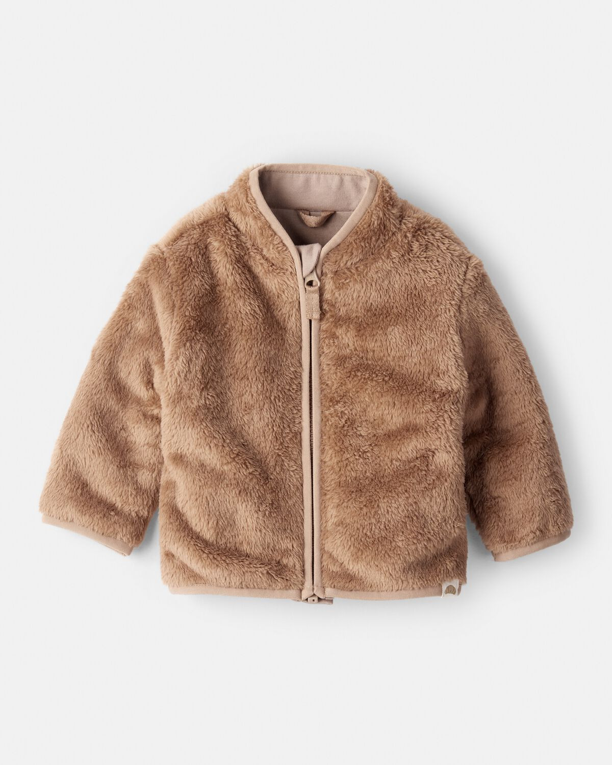 Baby Boy Sherpa Zip-Up Jacket - Brown | Carter's Inc