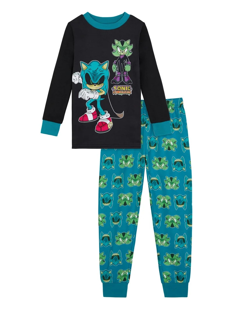 Sonic Boys Halloween Long Sleeve Sleep Top and Pants Set, 2-Piece, Sizes 4-10 | Walmart (US)