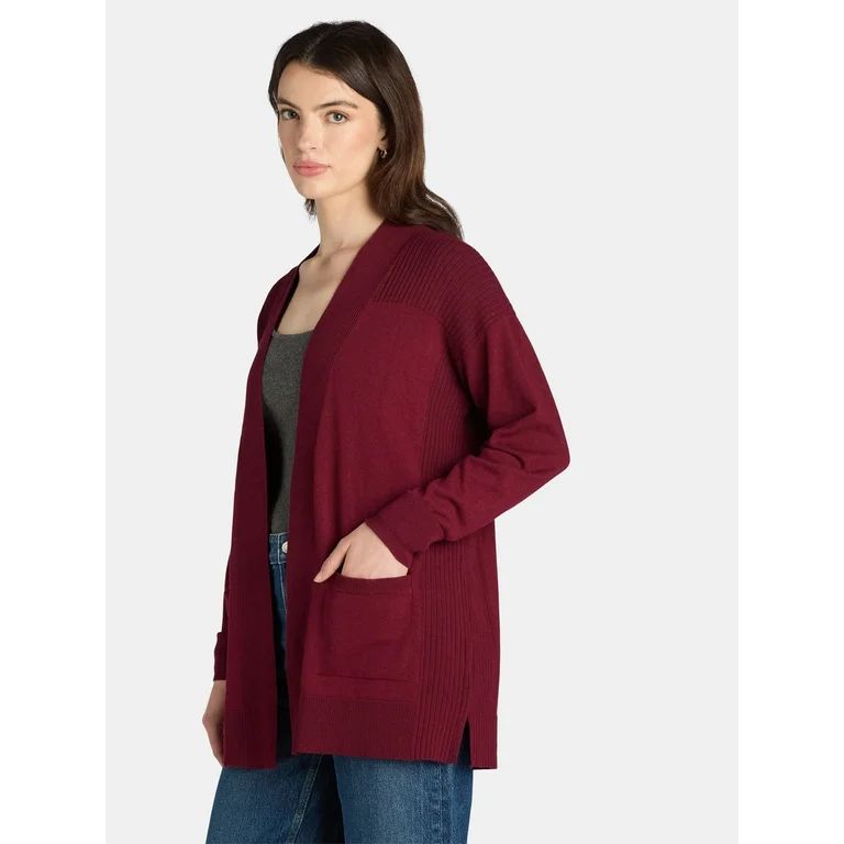 Time and Tru Women's Open Front Cardigan Sweater, Lightweight, Sizes XS-XXXL | Walmart (US)