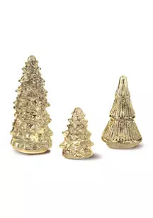 Mercury Trees 3-Piece Christmas Figurine LED Set | Belk