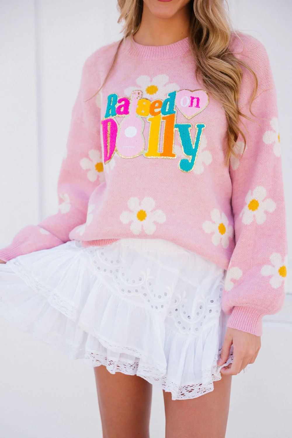 RAISED ON DOLLY DAISY PINK PULLOVER | Judith March