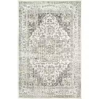Vintage Tanith Cream 8 ft. x 10 ft. Living Room/Bedroom/Dining Room Area Rug | The Home Depot
