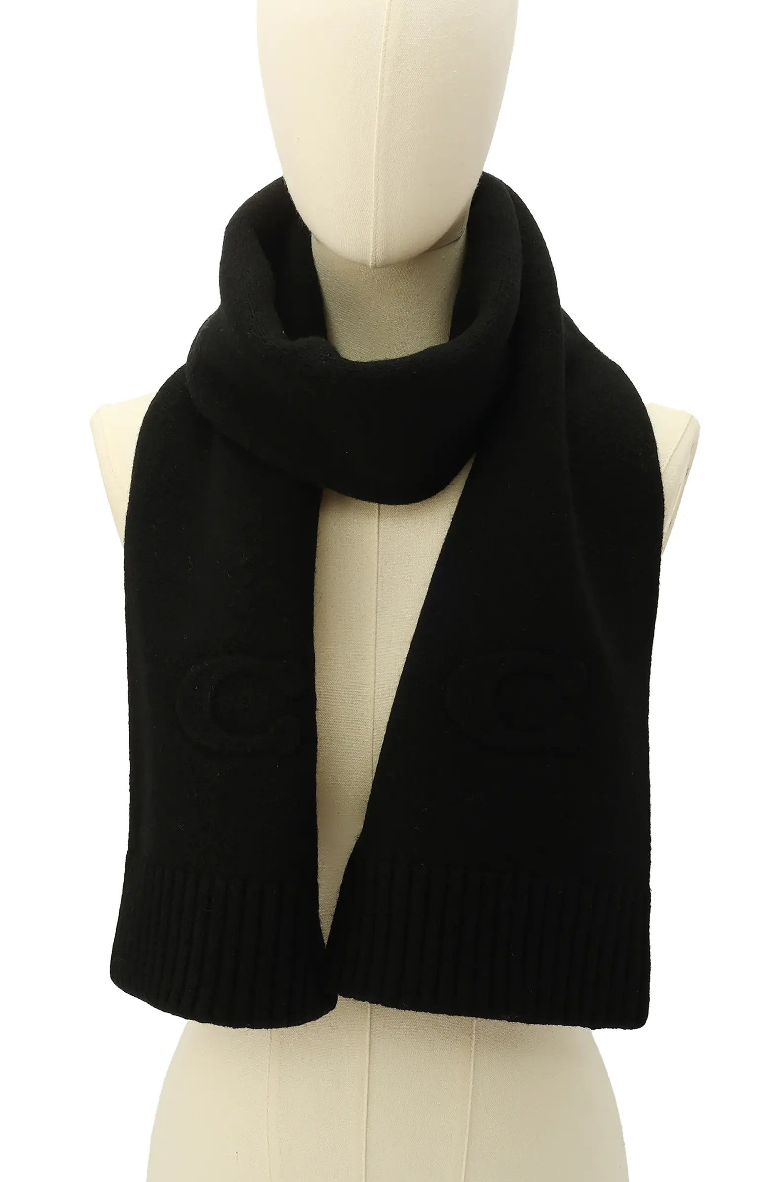 COACH Embossed Logo Merino Wool Blend Scarf | Nordstrom | Nordstrom