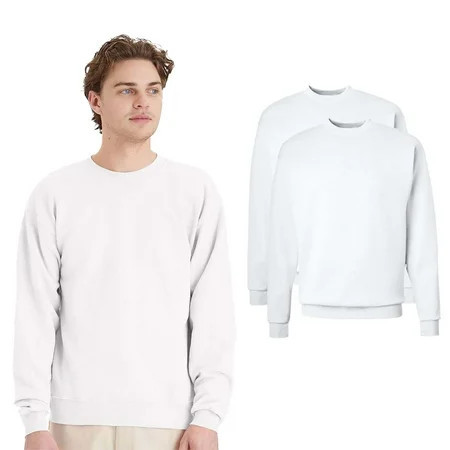 Hanes Soft Sweatshirt for Unisex | Fleece Crewneck Warmth Pullover Casual Sweater, White Color 7.8 oz 50/50 US grown Cotton/Polyester Soft Sweatshirt, Size S, Pack of 2 | Walmart (US)