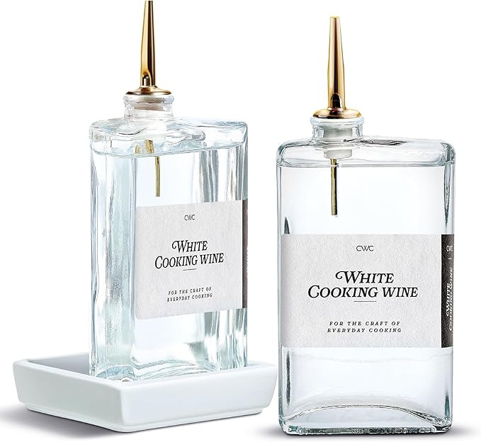 COOK WITH COLOR Olive Oil Dispenser Bottle - 2 Pk Glass Oil Dispenser for Kitchen - Condiment, Co... | Amazon (US)