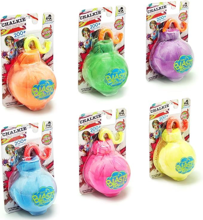 Lanard Chalkie: Chalk Blast Balls - 6 Pack - Colorful Assorted Balls, Explosive Color Fun, 200+ T... | Amazon (US)