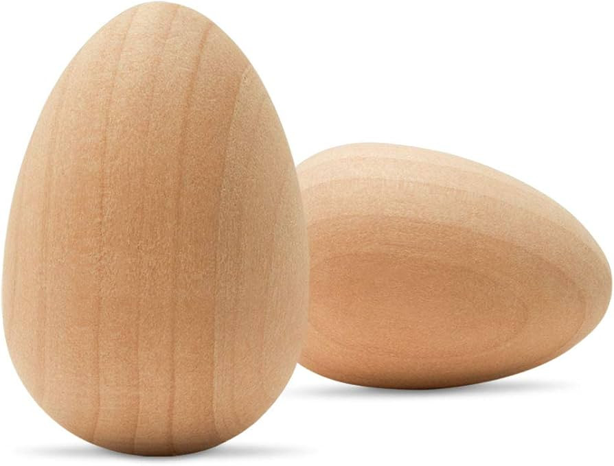 Wooden Easter Eggs 1-5/8 inch, Pack of 12 Small Wooden Eggs for Crafts, Fake Artificial Wood Egg ... | Amazon (US)