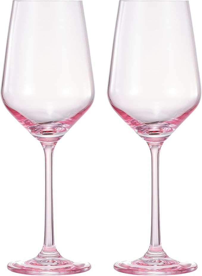 Khen Colored Crystal Wine Glass | Set of 2 | Large Stemmed 12 oz Glasses, Great for all Occasions... | Amazon (US)