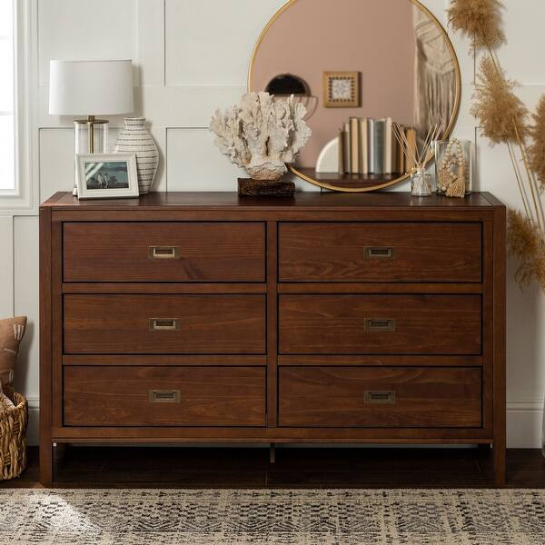 Carson Carrington Modern 6-drawer Solid Pine Dresser - Black | Bed Bath & Beyond