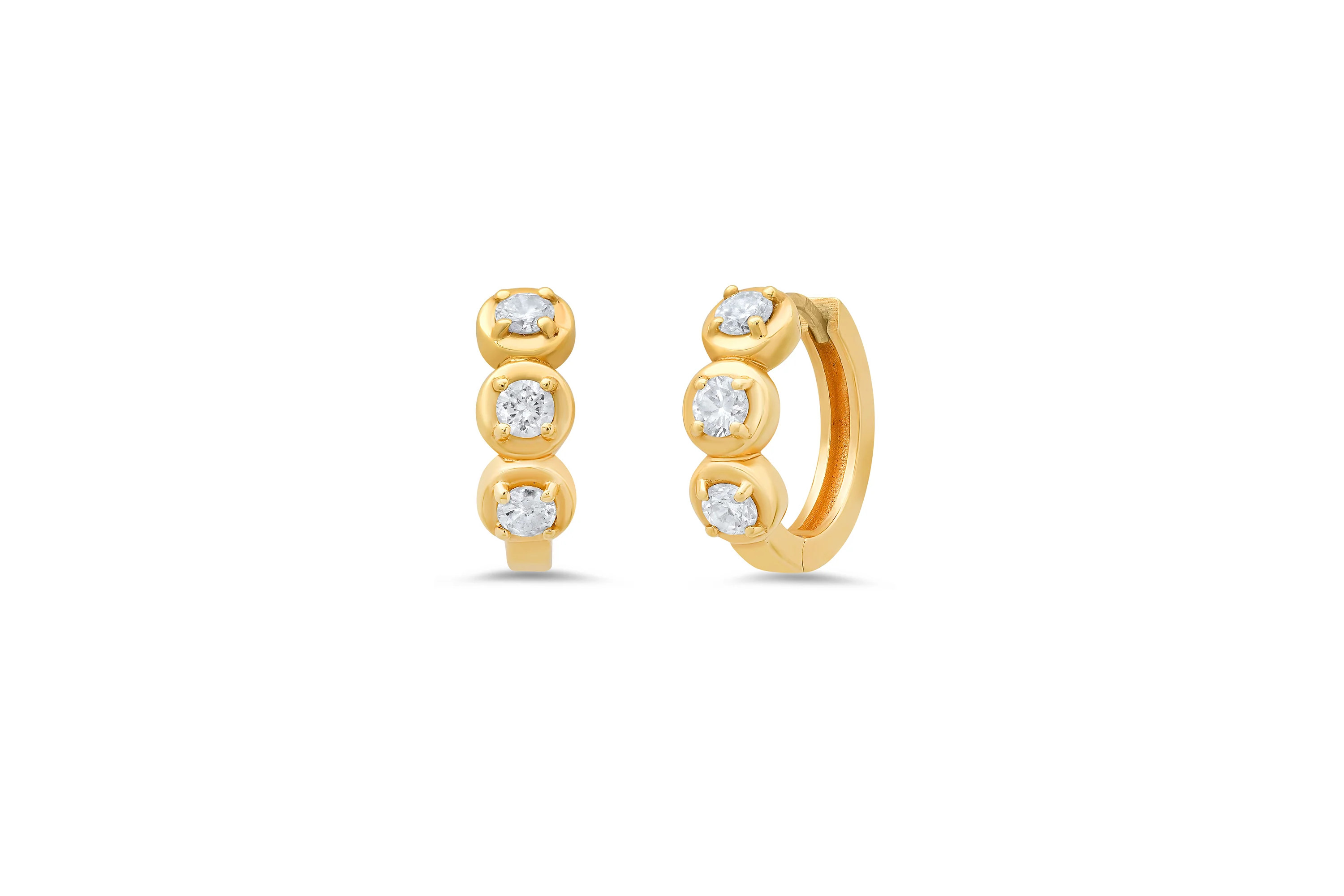 Diamond Cloud Huggie Earrings | Shylee Rose Jewelry