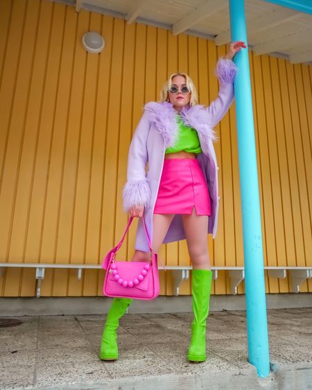 Pink, lilac and green color block streetwear look. 

#LTKshoecrush #LTKstyletip #LTKSeasonal