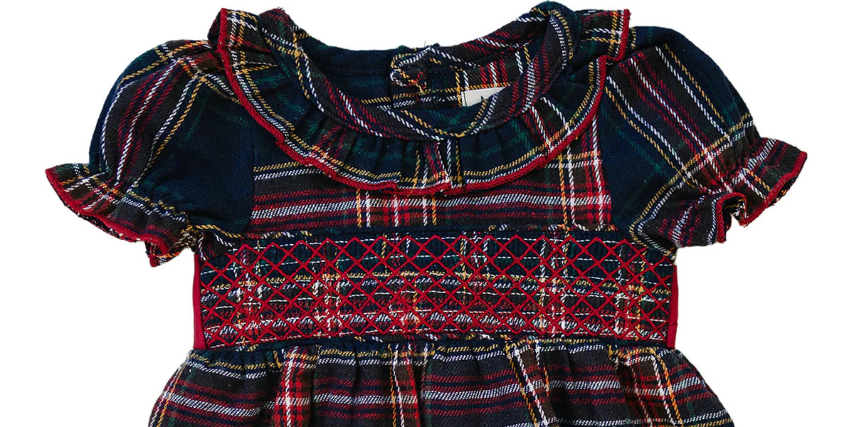 Christmas Plaid Smocked Dress | Mebie Baby