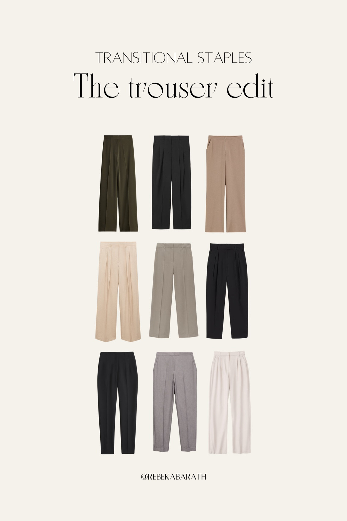 Transitional staples: the trouser edit 

trousers for fall | fall pants | transitional style | wardrobe staples | classic wardrobe 

#LTKWorkwear #LTKFindsUnder100 #LTKStyleTip
