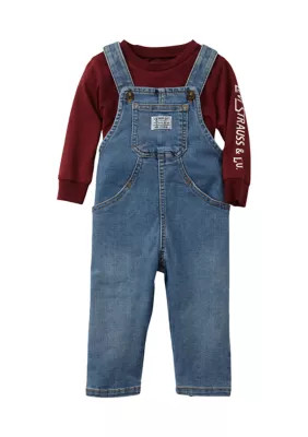 Levi's Baby Boys Baggy Tapered Overalls Set | Belk