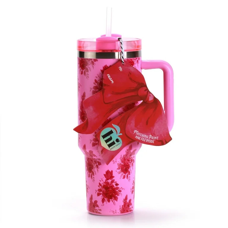 Hi Peach Layne 40 oz Pink Beauty Insulated Tumbler with Nail File | Walmart (US)